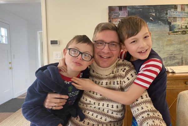 LuMind IDSC CEO Hampus Hillerstrom poses with his two sons.